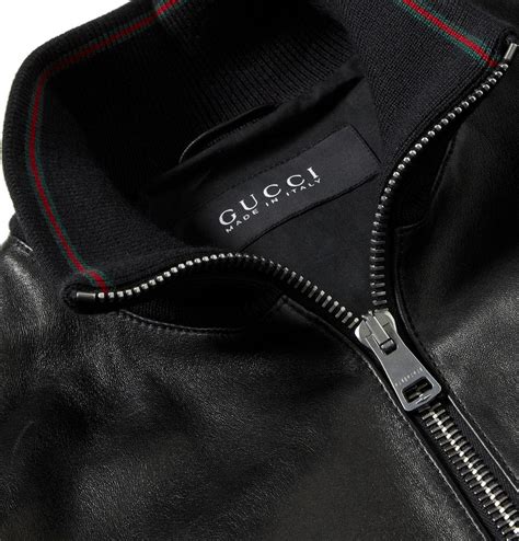 gucci nappa leather bomber jacket|Gucci leather jacket price.